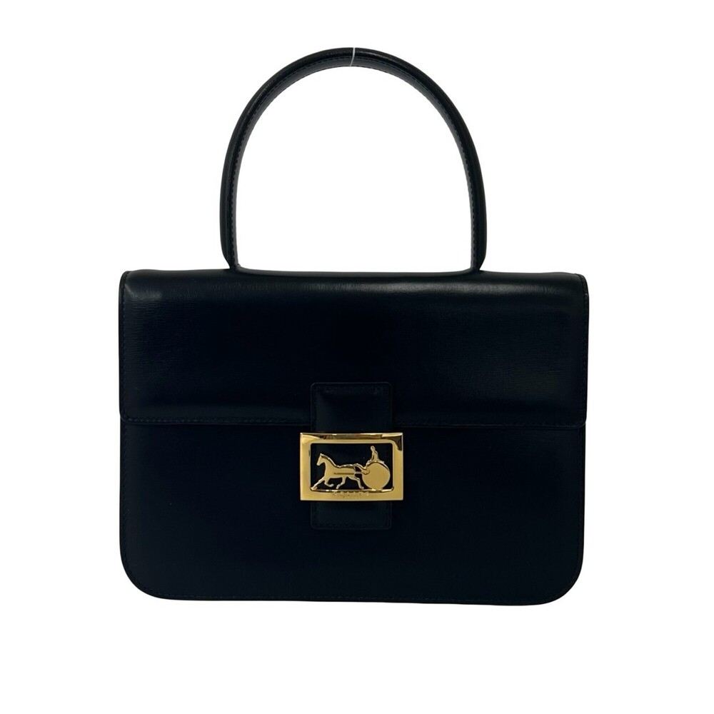 CELINE Leather Mini Tote Bag with Carriage Hardware - Women's Black 33541
